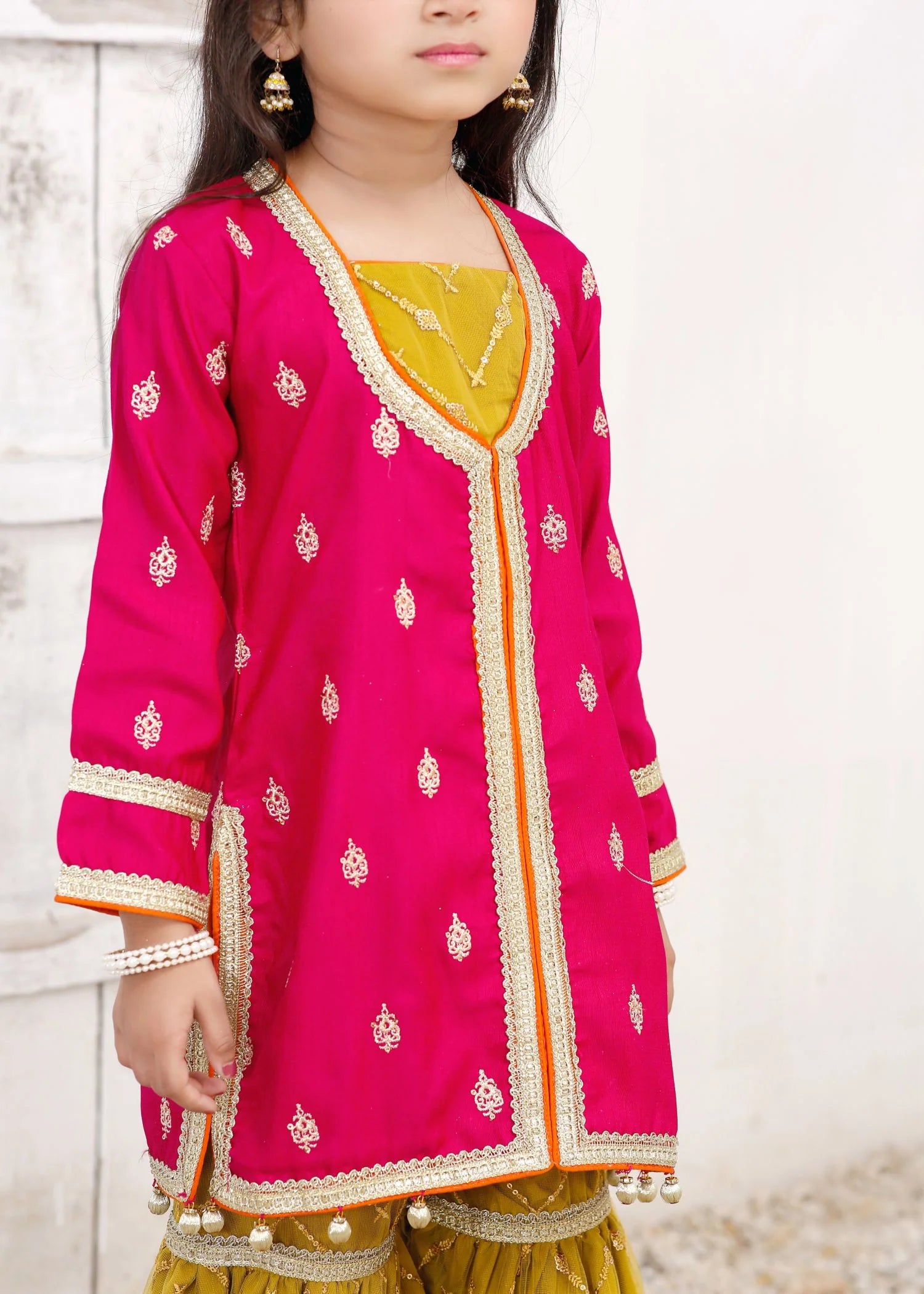 3 Piece Rawsilk Embroidered Gharara