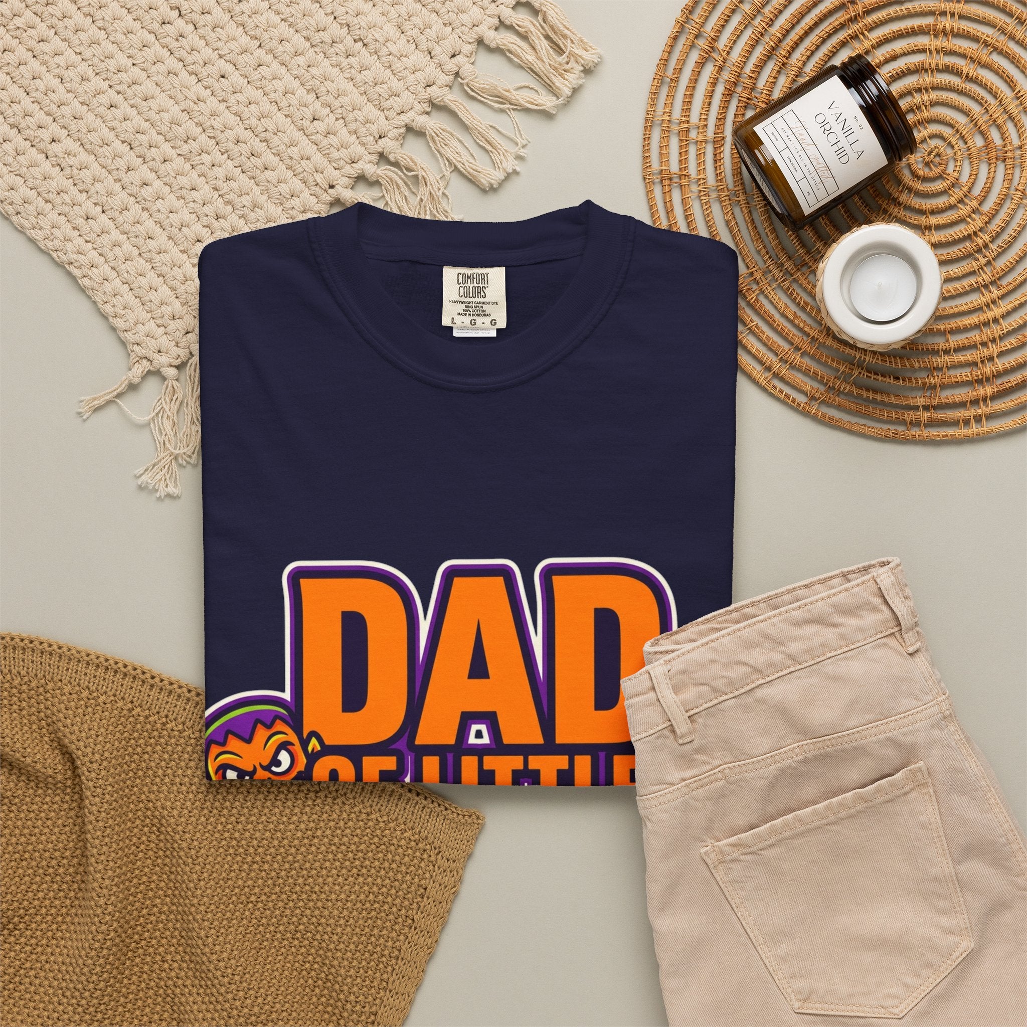 Dad of Little Monsters T-Shirt — Halloween Dad Tee with Pumpkin & Monster Faces