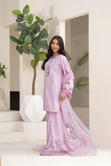 NF-6485 Lilac RawSilk Stitched 2PC Suit