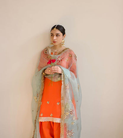 Orange Bloom Shalwar Kameez