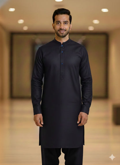 Dark Navy Blue Men Salwar Kameez