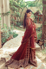 NB-4223 Deep Maroon Stitched 3Pc Dress
