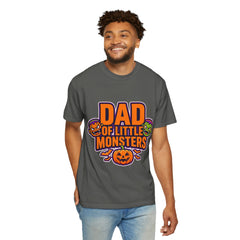 Dad of Little Monsters T-Shirt — Halloween Dad Tee with Pumpkin & Monster Faces