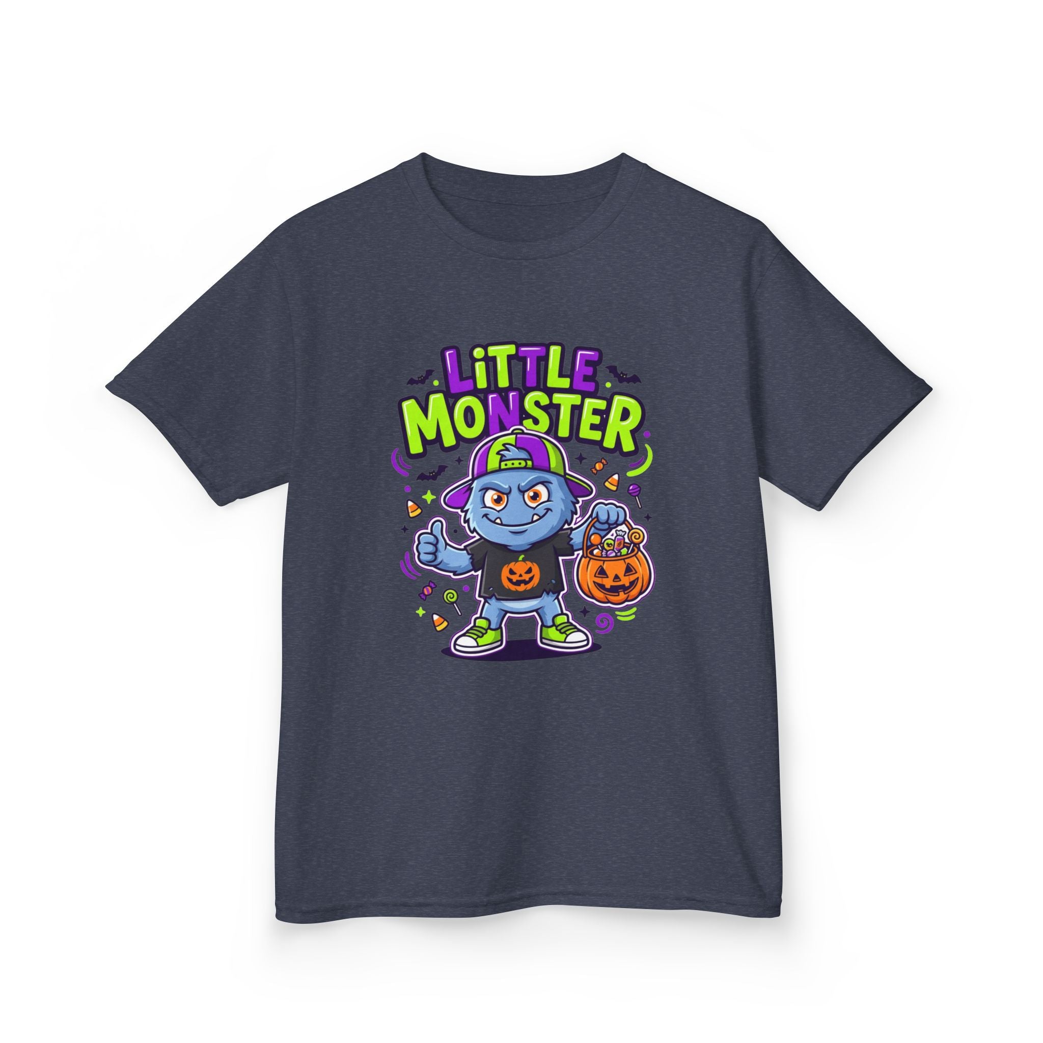 Youth - Kids Tee — 'Little Monster' Halloween Cartoon Shirt