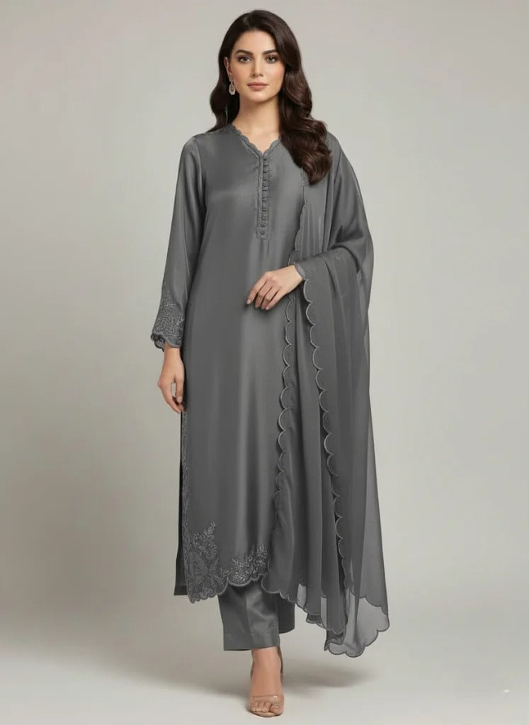 3 Piece Stitched Silk Pret Collection