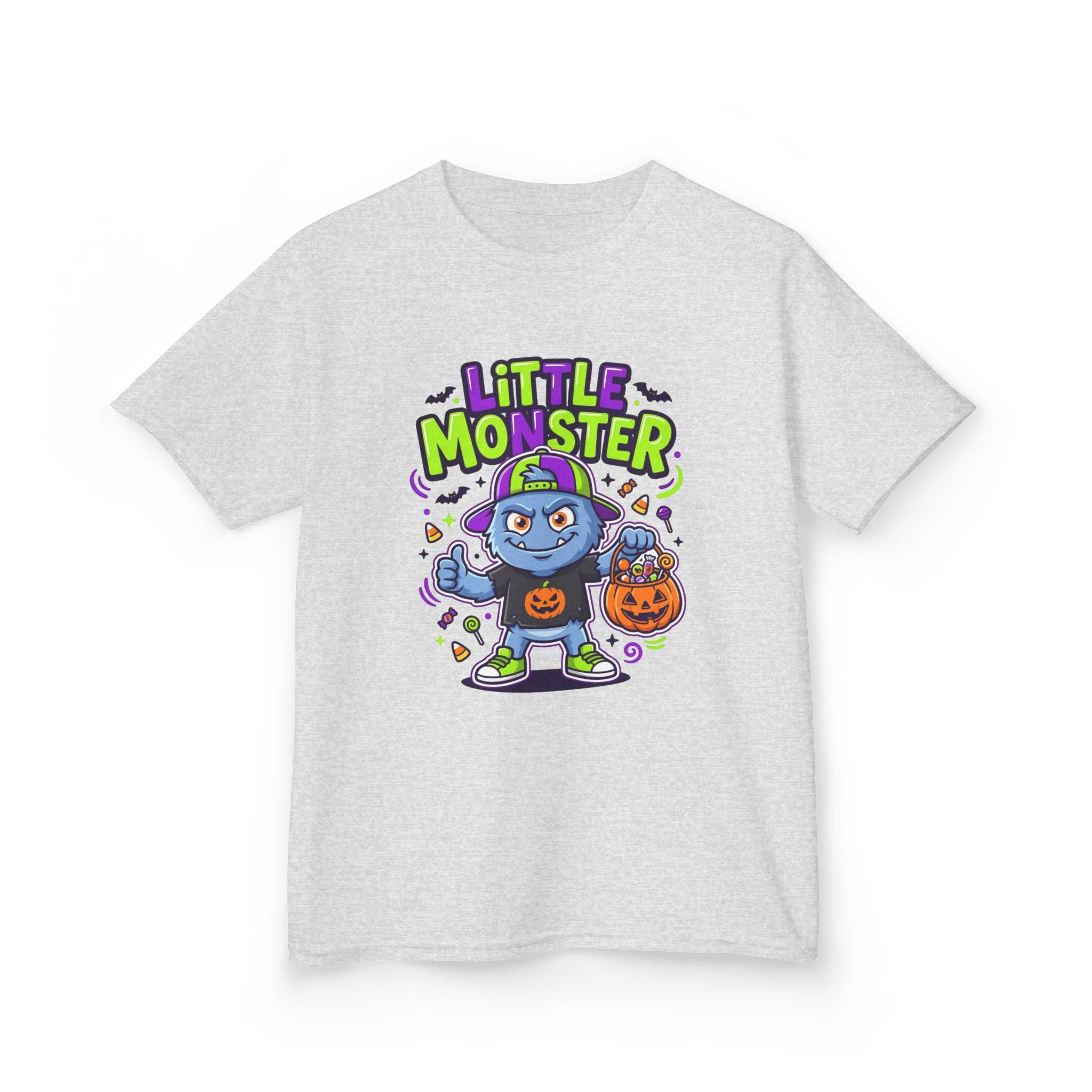 Youth - Kids Tee — 'Little Monster' Halloween Cartoon Shirt
