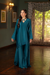 NF-6758 Teal Green Silk Stitched 2pc