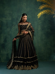 Aura Black Lehnga Choli-Indian Wedding style Lehnga
