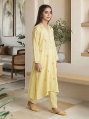 2 Piece Self Jacquard Suit- Embroidered (Pret)