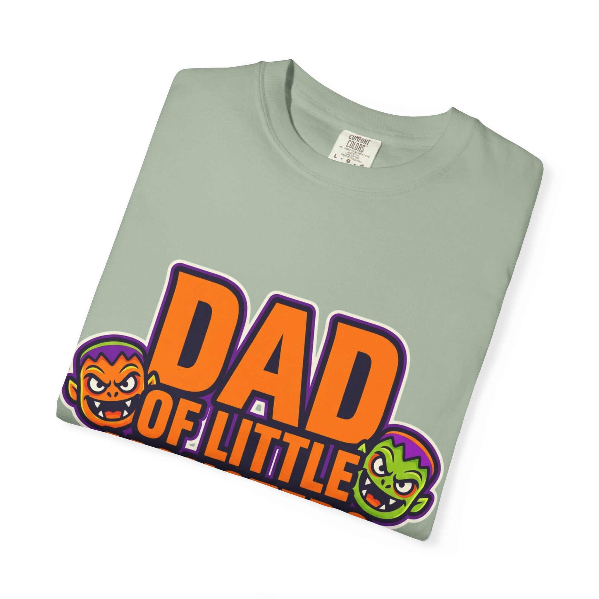 Dad of Little Monsters T-Shirt — Halloween Dad Tee with Pumpkin & Monster Faces