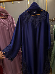 Short Silk Long Shirt with Cutwork Details & Chiffon Dupatta – 3 Piece Set