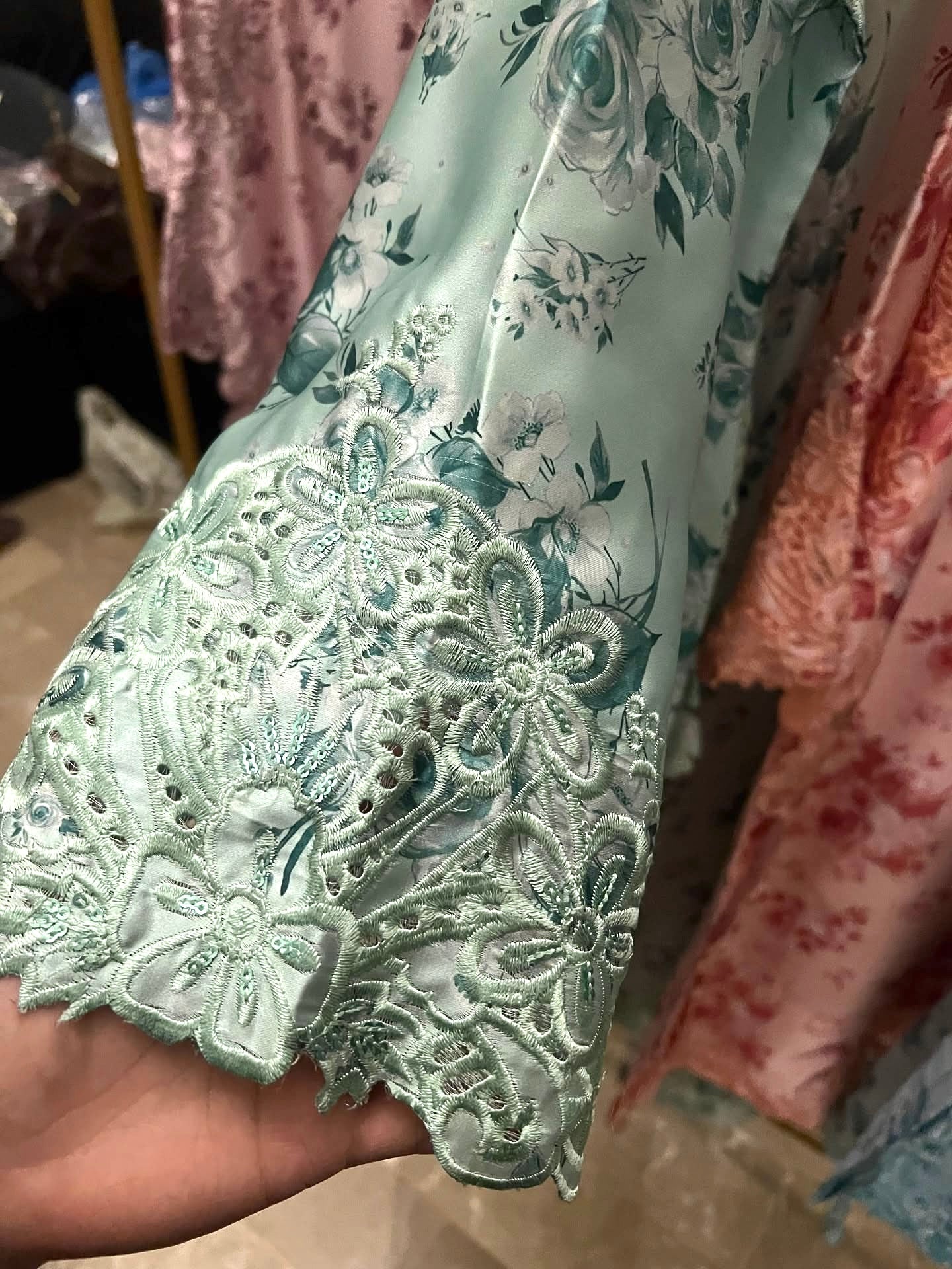 Floral Digital Printed Silk Long Shirt with Palazzo & Silk Dupatta – 3 Piece Set