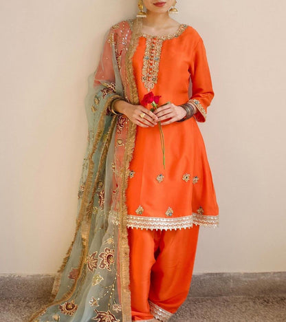 Orange Bloom Shalwar Kameez