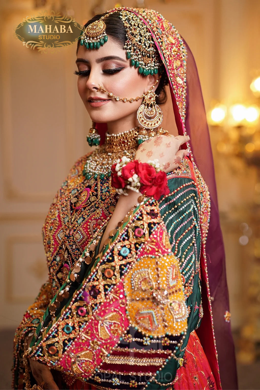 side View of Traditional Bridal Afghani Frock