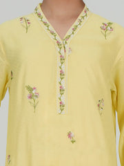 2 Piece Self Jacquard Suit- Embroidered (Pret)