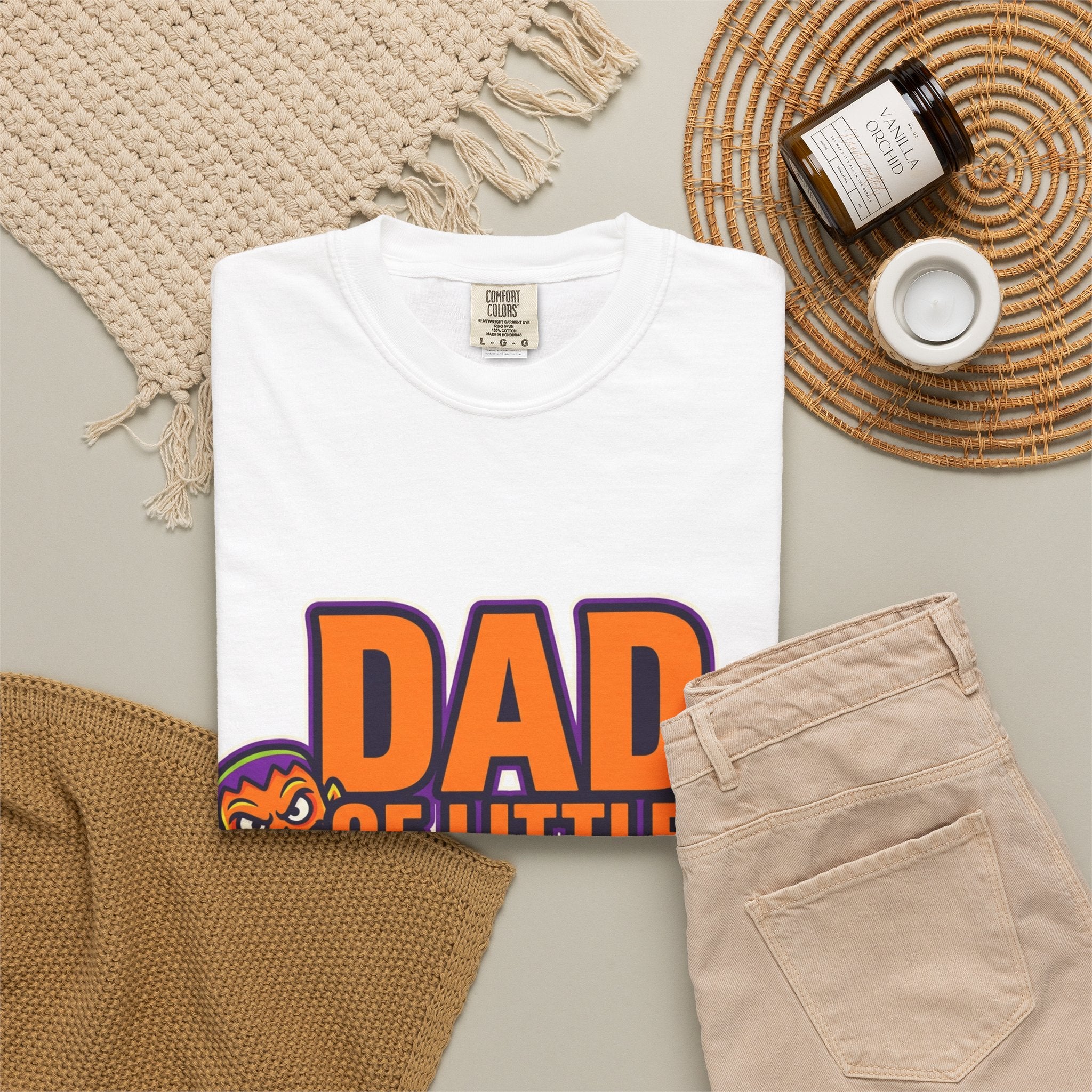 Dad of Little Monsters T-Shirt — Halloween Dad Tee with Pumpkin & Monster Faces