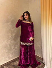 Beetroot Farshi Shalwar Set
