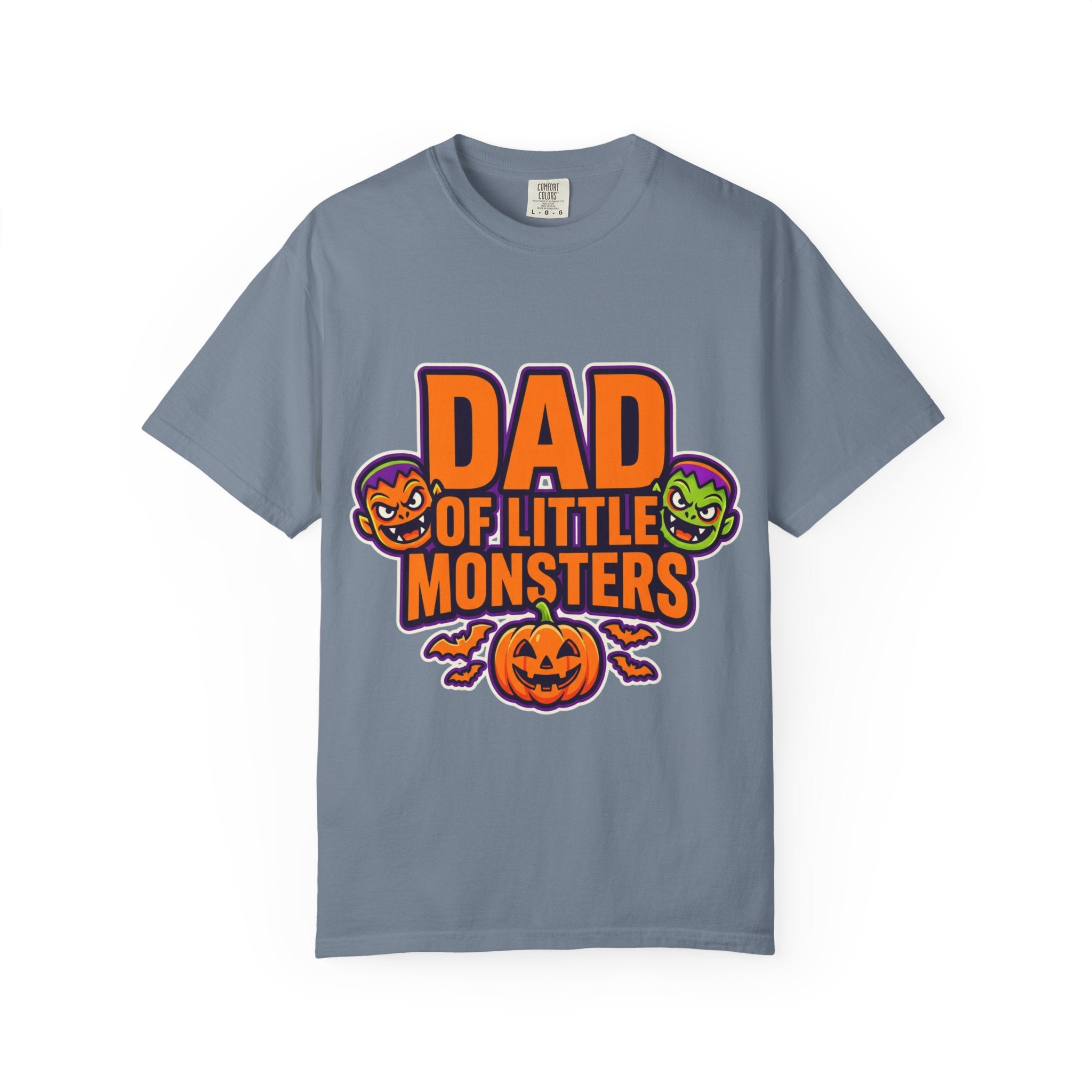 Dad of Little Monsters T-Shirt — Halloween Dad Tee with Pumpkin & Monster Faces