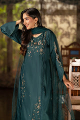 NF-6757 Teal Green Stitched 2PC Suit