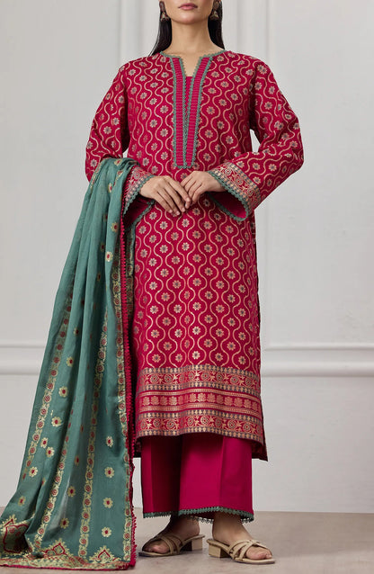 3 PIECE | PRINTED LAWN JACQUARD | OTL-25-410