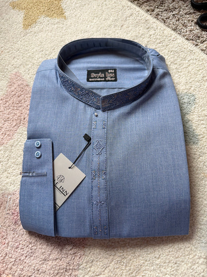 Jeans blue salwar kameez for men