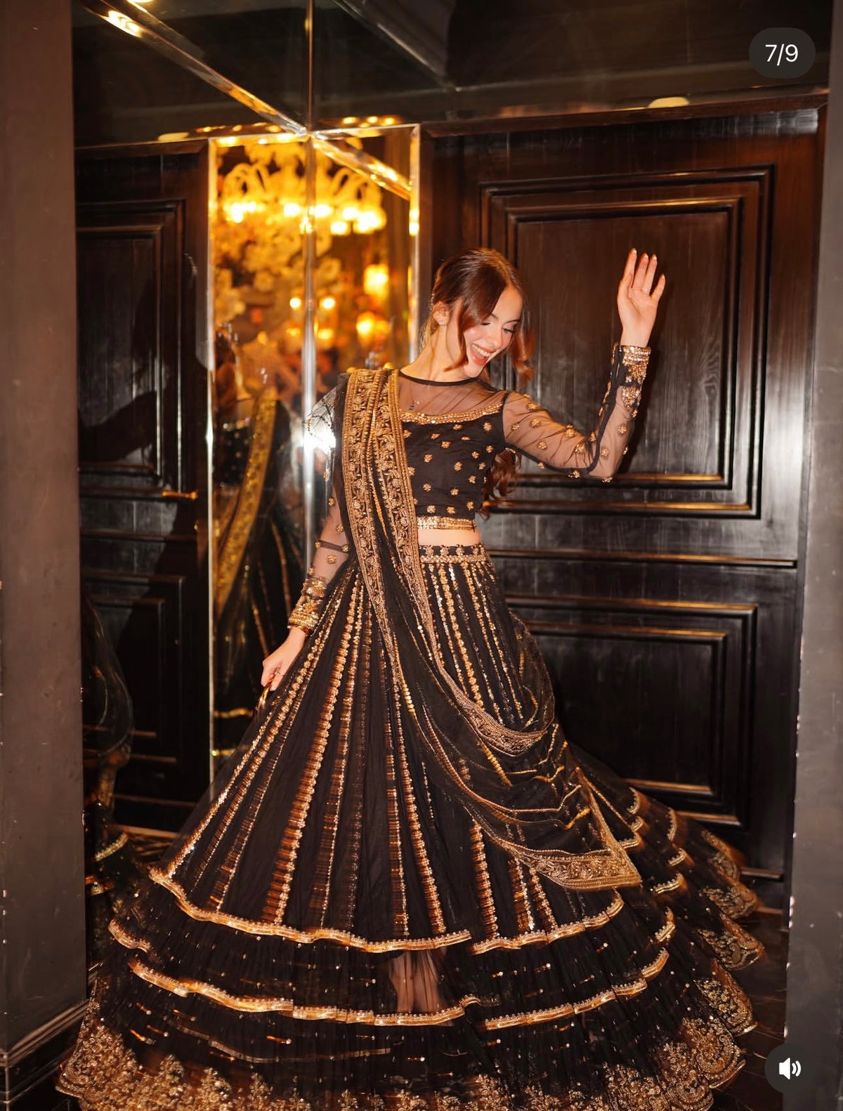 Aura Black Lehnga Choli-Indian Wedding style Lehnga