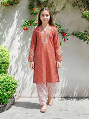 2 Piece Lawn Suit- Embroidered (Pret)