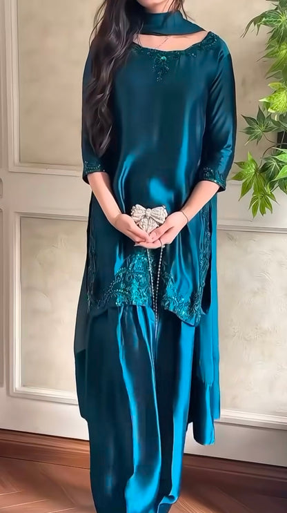 Hand Embroidered Farshi Shalwar Suit- Shalwar Kameez