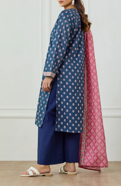 3 PIECE | PRINTED | LAWN SHIRT | OTL-25-547/U BLUE