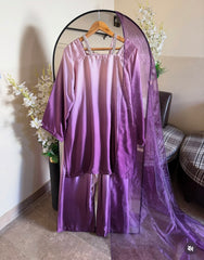 Silk Dress With Organza Dupatta
