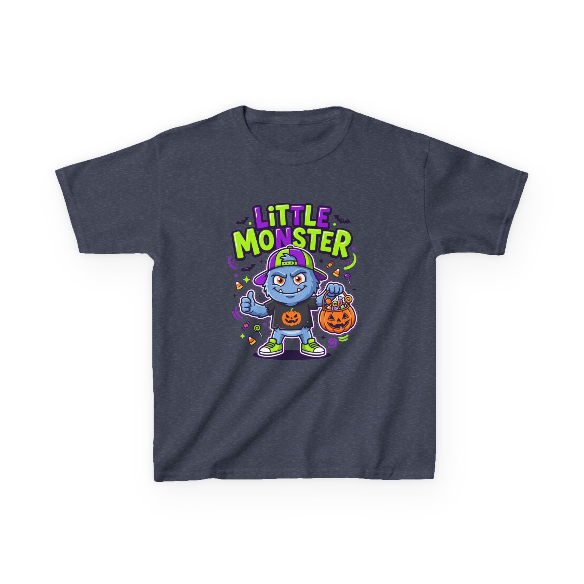 Youth - Kids Tee — 'Little Monster' Halloween Cartoon Shirt