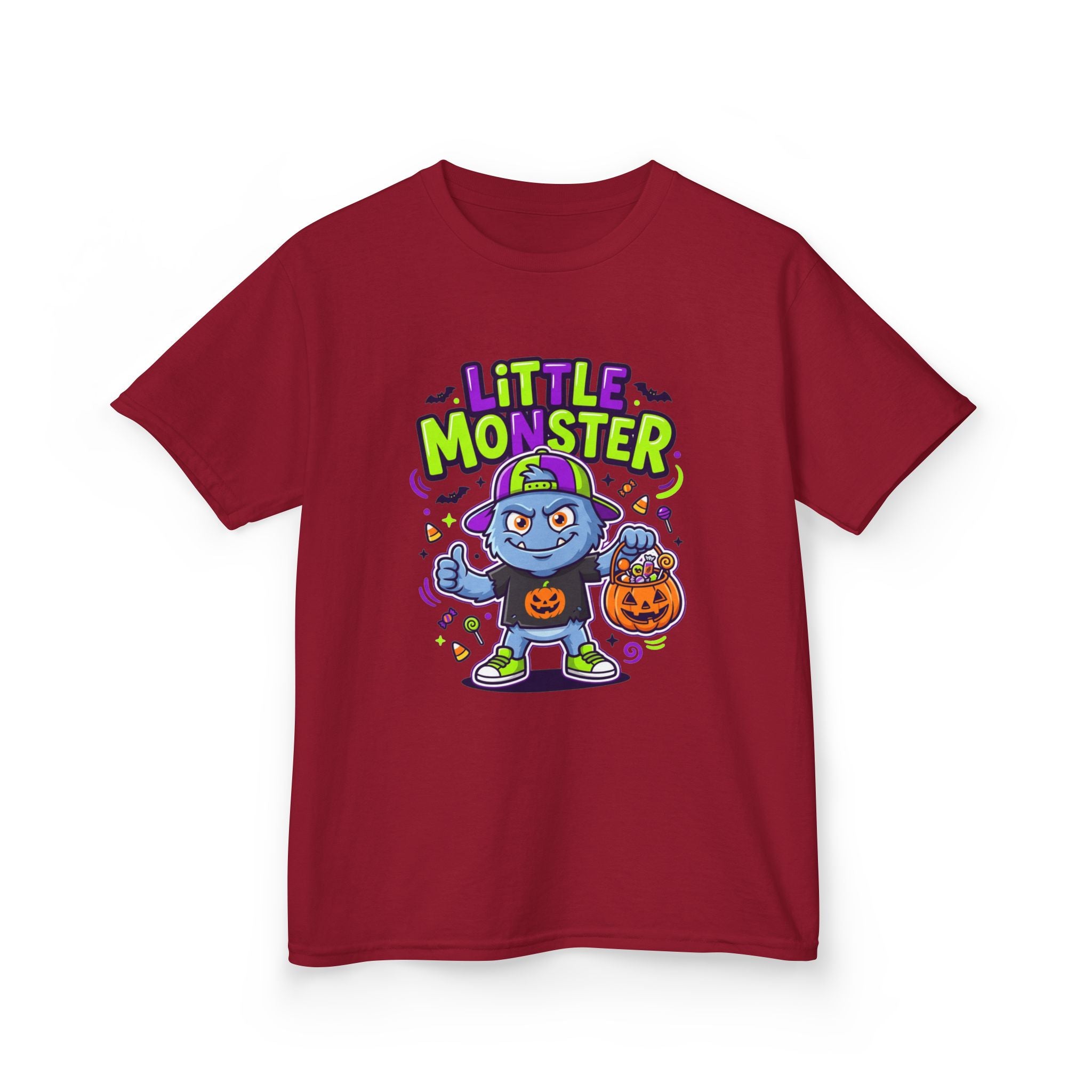 Youth - Kids Tee — 'Little Monster' Halloween Cartoon Shirt