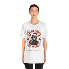 Sleighin' Through the Holidays Tee — Christmas Coffee Graphic Tee