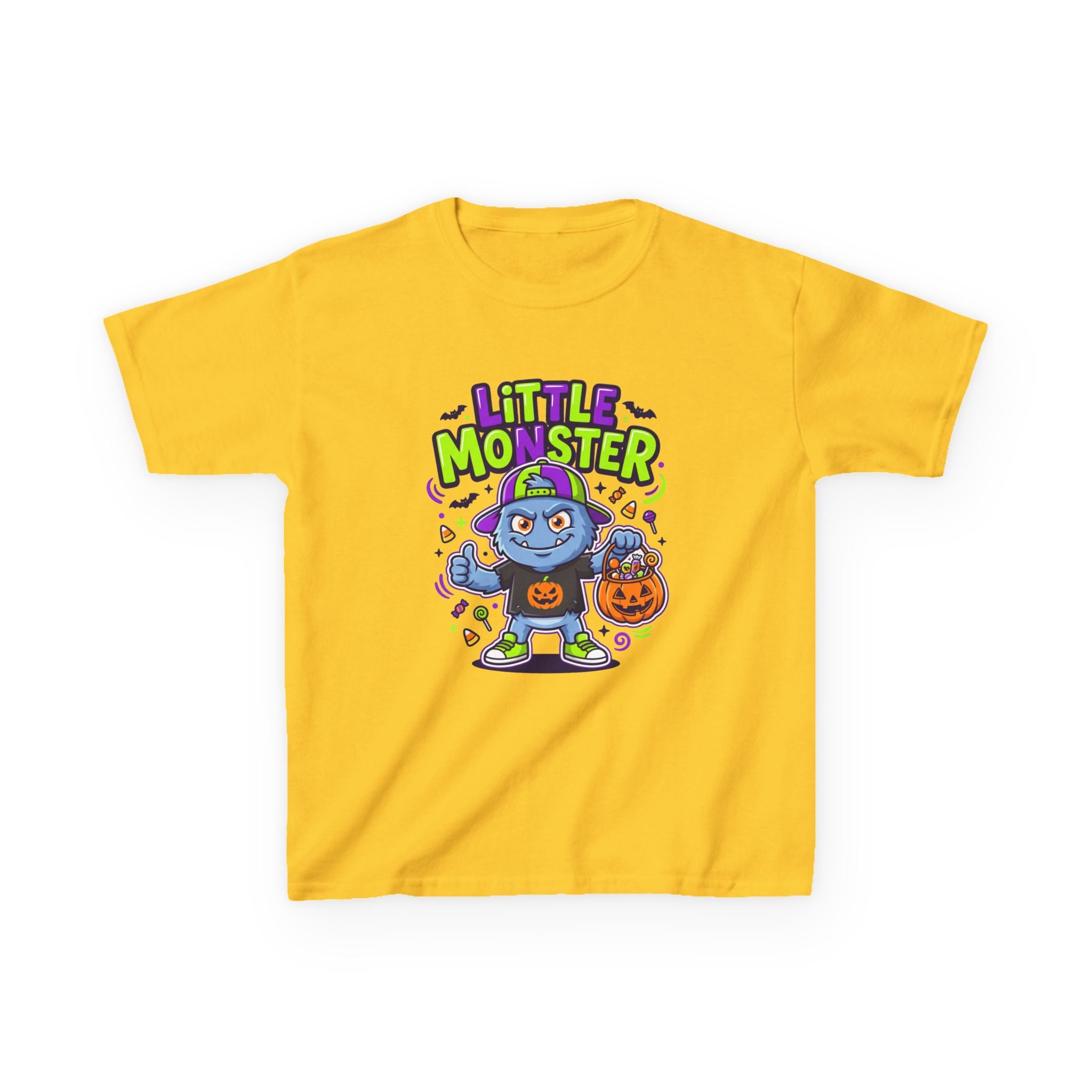 Youth - Kids Tee — 'Little Monster' Halloween Cartoon Shirt