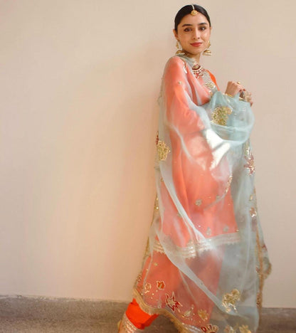 Orange Bloom Shalwar Kameez