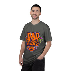 Dad of Little Monsters T-Shirt — Halloween Dad Tee with Pumpkin & Monster Faces