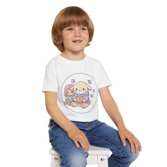 Cute Bunny & Girl Toddler T‑Shirt — Pastel Plush Friends Graphic Tee
