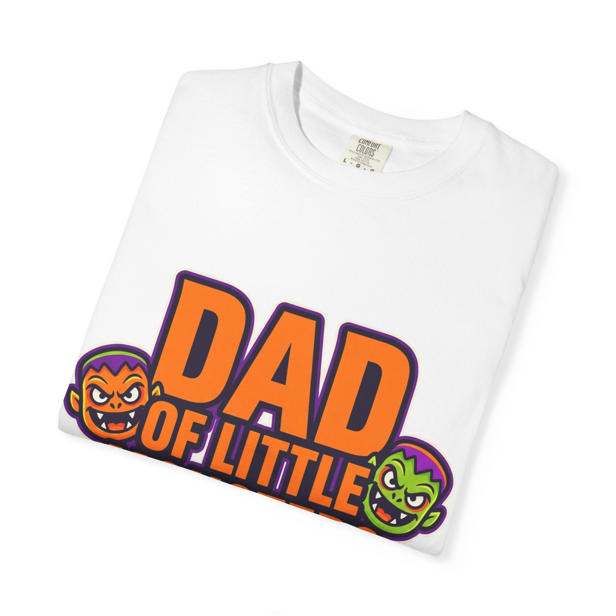 Dad of Little Monsters T-Shirt — Halloween Dad Tee with Pumpkin & Monster Faces