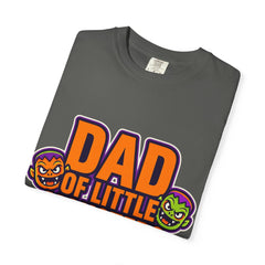 Dad of Little Monsters T-Shirt — Halloween Dad Tee with Pumpkin & Monster Faces