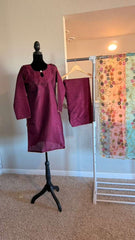 Korean Raw Silk Salwar Suit – Plain Elegance with Heavy Embroidered Organza Dupatta | 3 Piece Set
