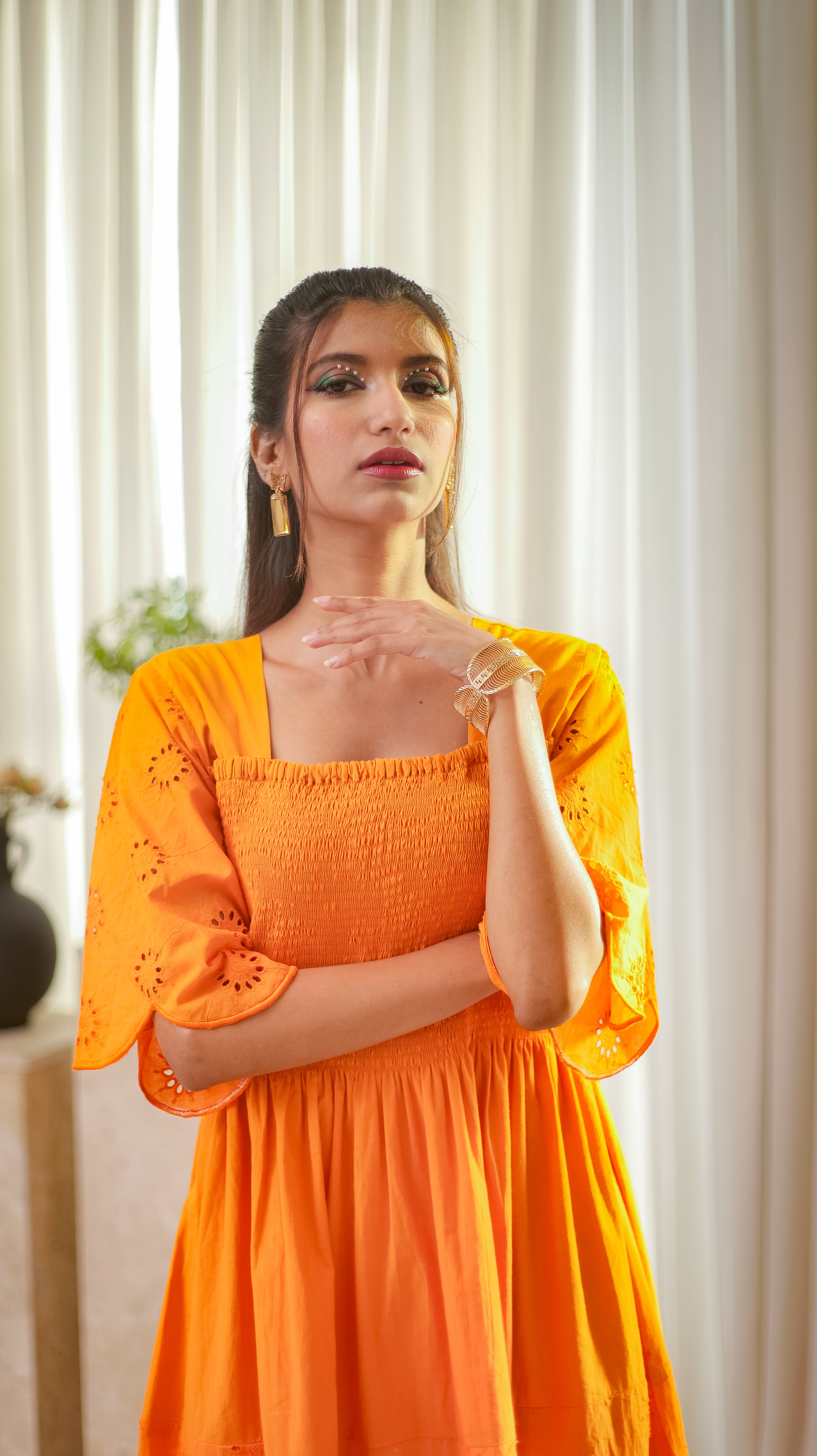 MSP 303 - Yellow Cotton Chicken Kaari Frock