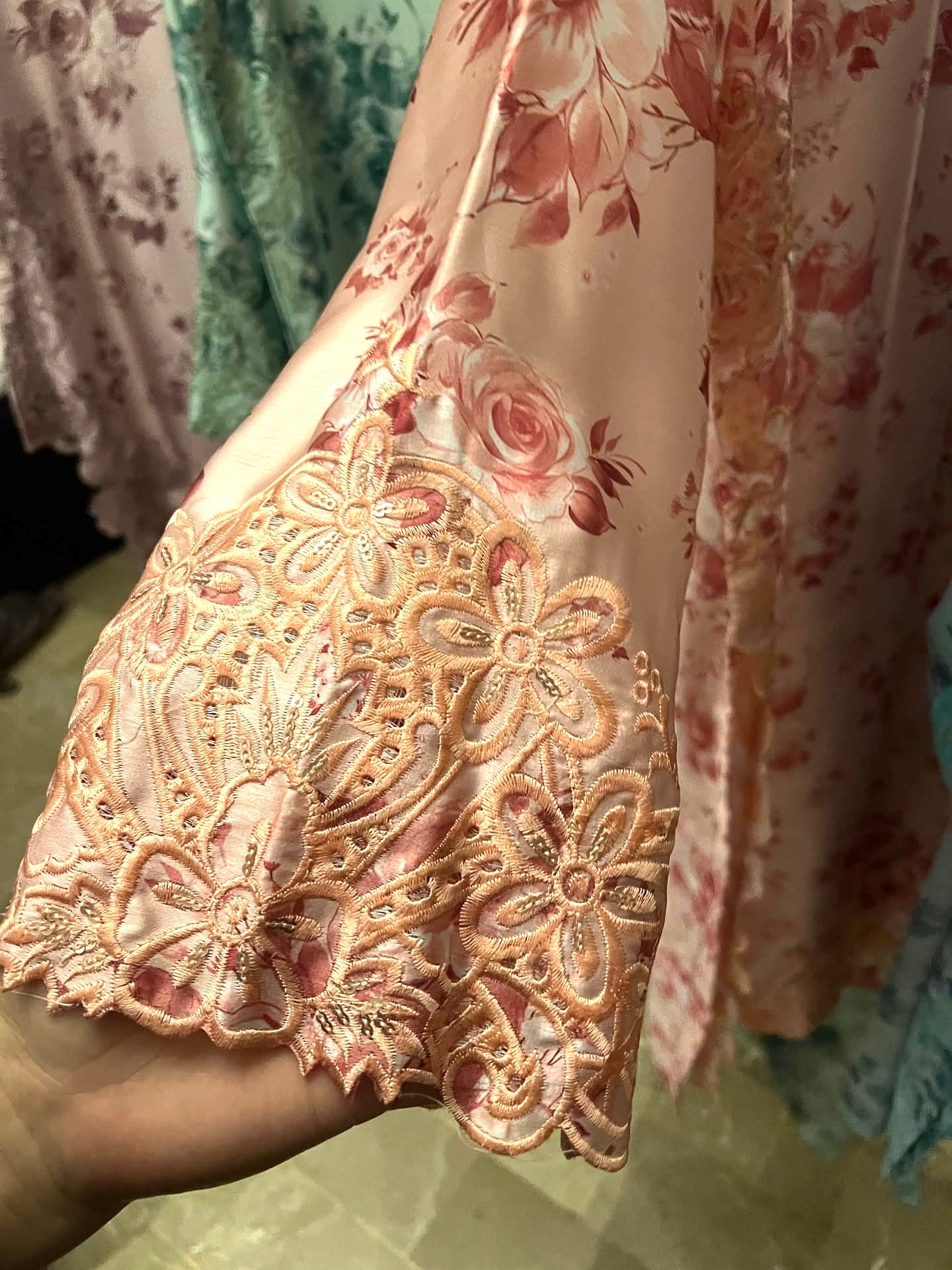 Floral Digital Printed Silk Long Shirt with Palazzo & Silk Dupatta – 3 Piece Set