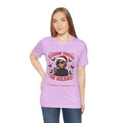 Sleighin' Through the Holidays Tee — Christmas Coffee Graphic Tee