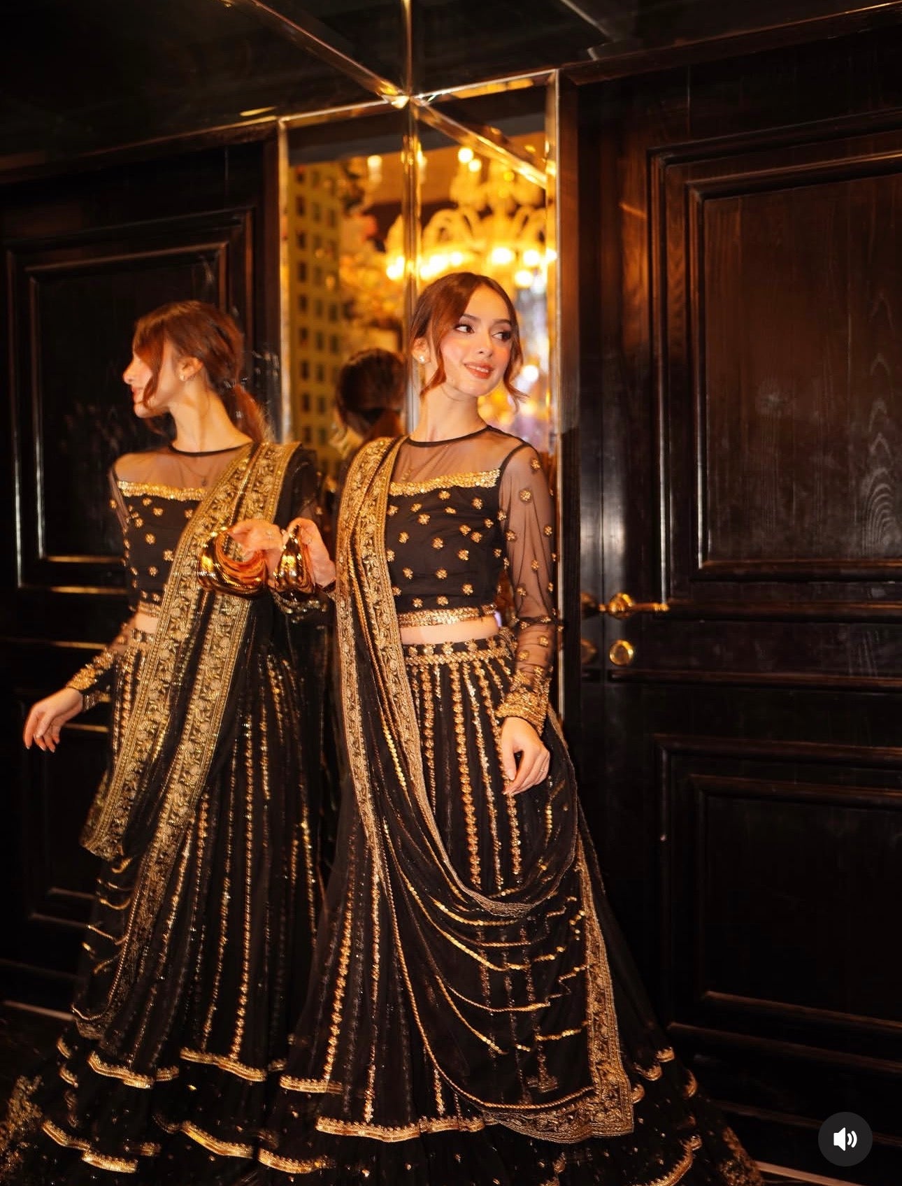 Aura Black Lehnga Choli-Indian Wedding style Lehnga