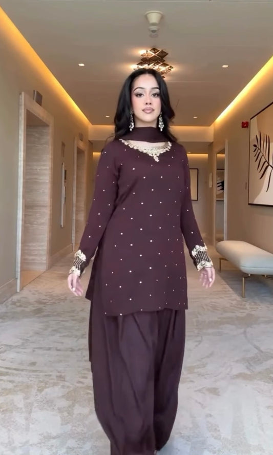 Brown Farshi Shalwar Set