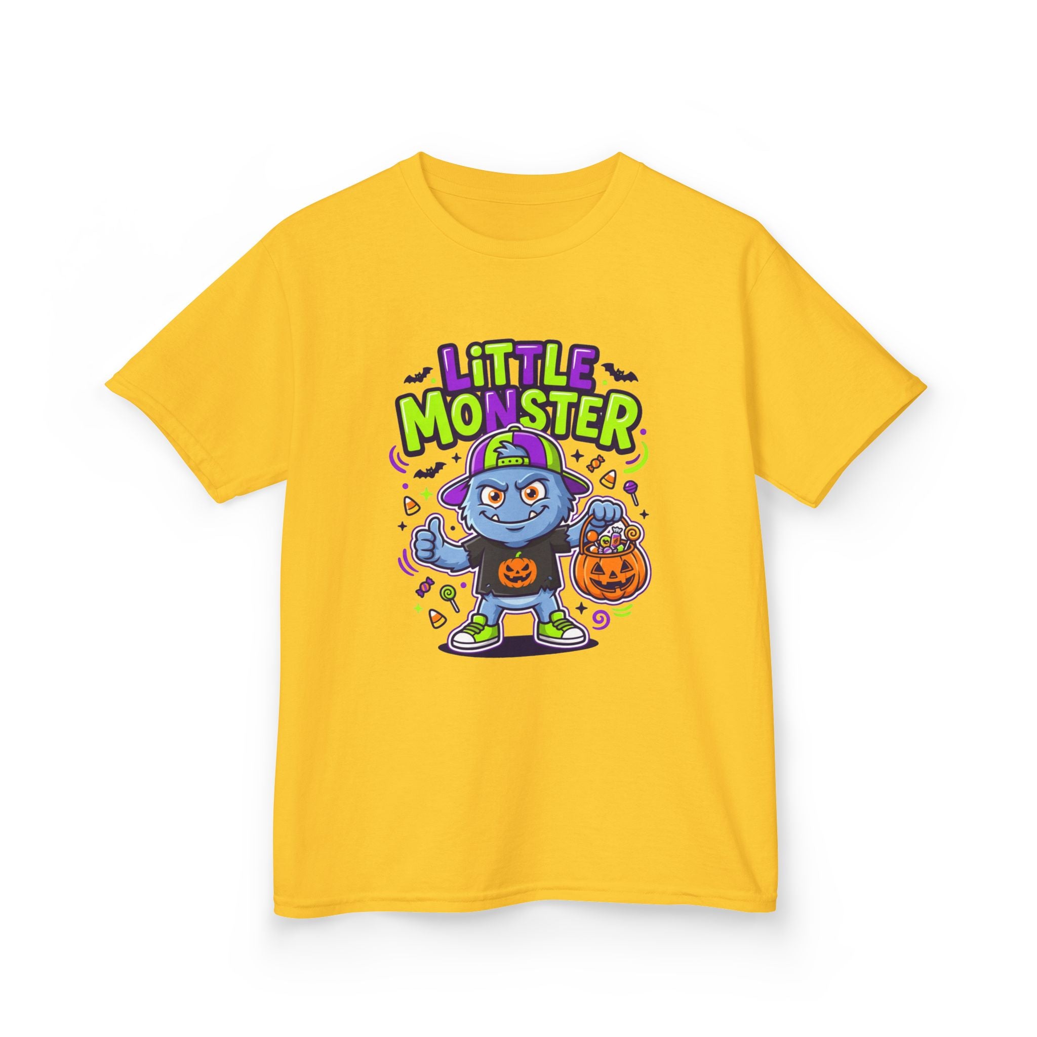 Youth - Kids Tee — 'Little Monster' Halloween Cartoon Shirt