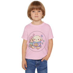 Cute Bunny & Girl Toddler T‑Shirt — Pastel Plush Friends Graphic Tee