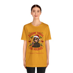 Sleighin' Through the Holidays Tee — Christmas Coffee Graphic Tee