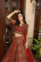 NB-5565 Maroon Formal 3pc Stitched Dress