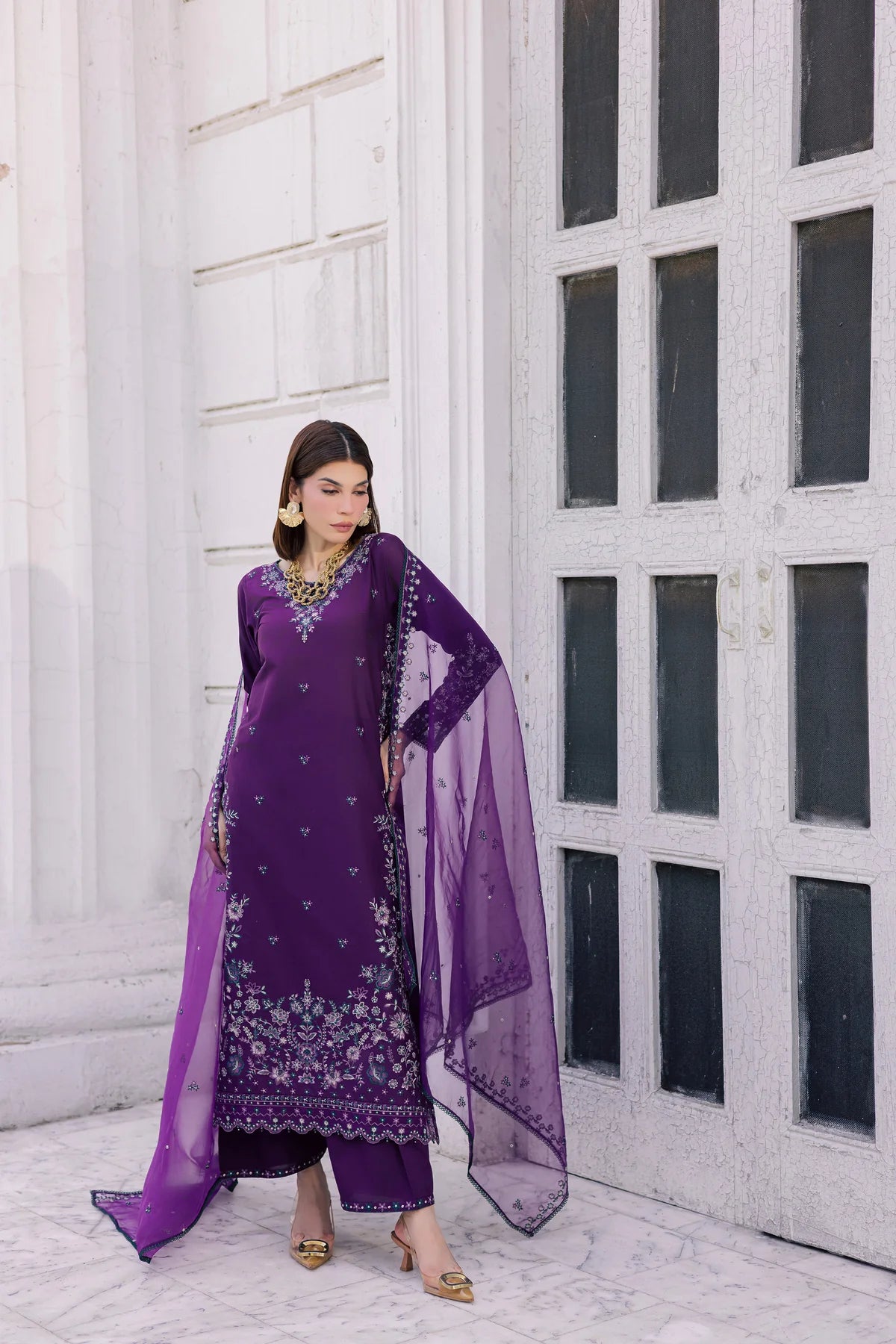 ERHA 3PC - FESTIVE EMBROIDERED LAWN